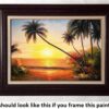 Sunset Palm Tree #6, 24x36, 100% Hand Painted Oil Painting on Canvas - Image 3
