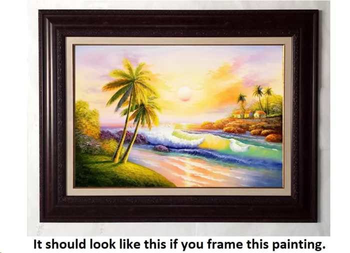 Sunset Palm Tree #8, (006B1) 24x36, 100% Hand Painted Oil Painting on Canvas - Image 3