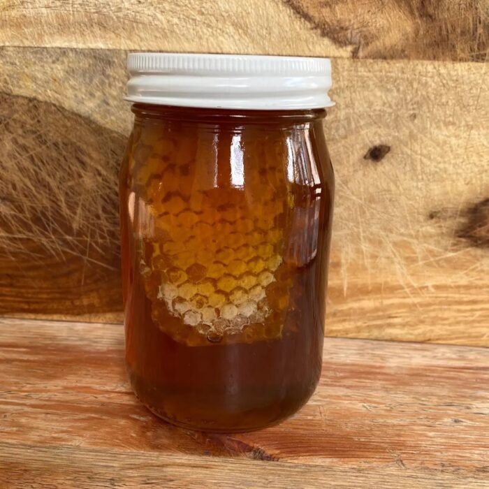 1 pint (24oz) of Pure Raw Unfiltered 100% Wildflower Honey with Honeycomb - Image 2